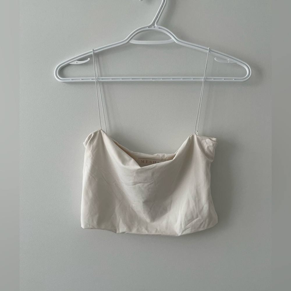 Meshki White Crop Tank Top - size M